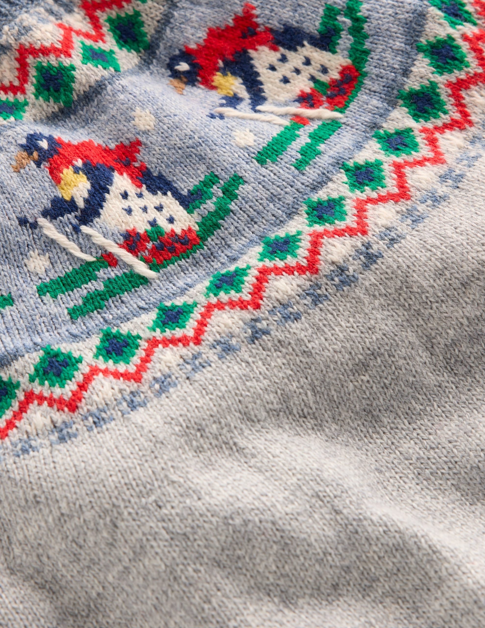 Fair Isle Jumper-Grey Marl Skiing Penguins - Image 4