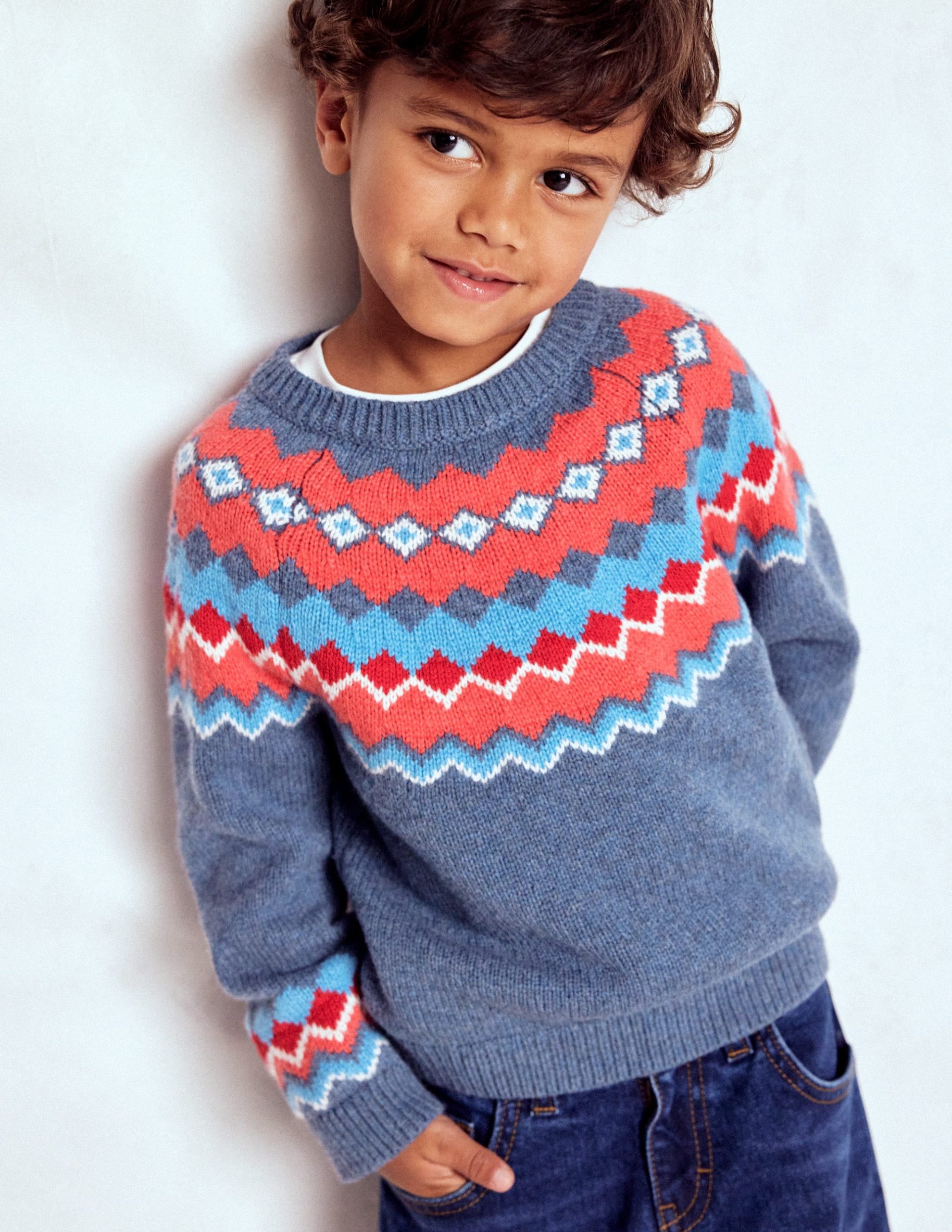 Fair Isle Sweater-Blue Classic Fair Isle - Image 2