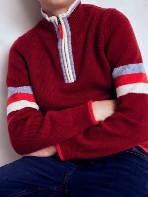 Heritage Half-zip Sweater-Rumba Red