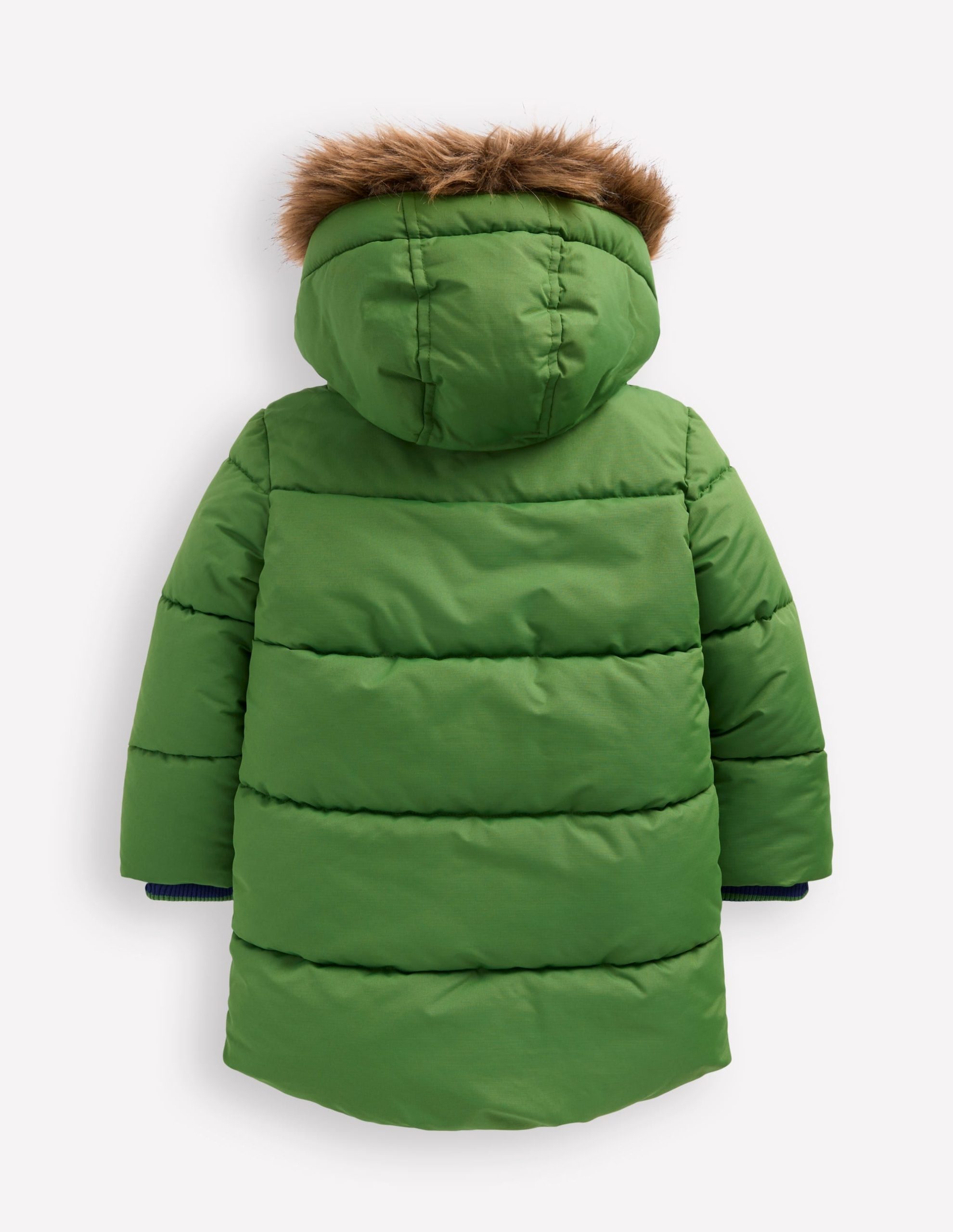 Fleece Lined Padded Coat-Green - Image 2