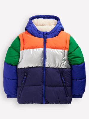2-in-1 Padded Coat-Colour Block