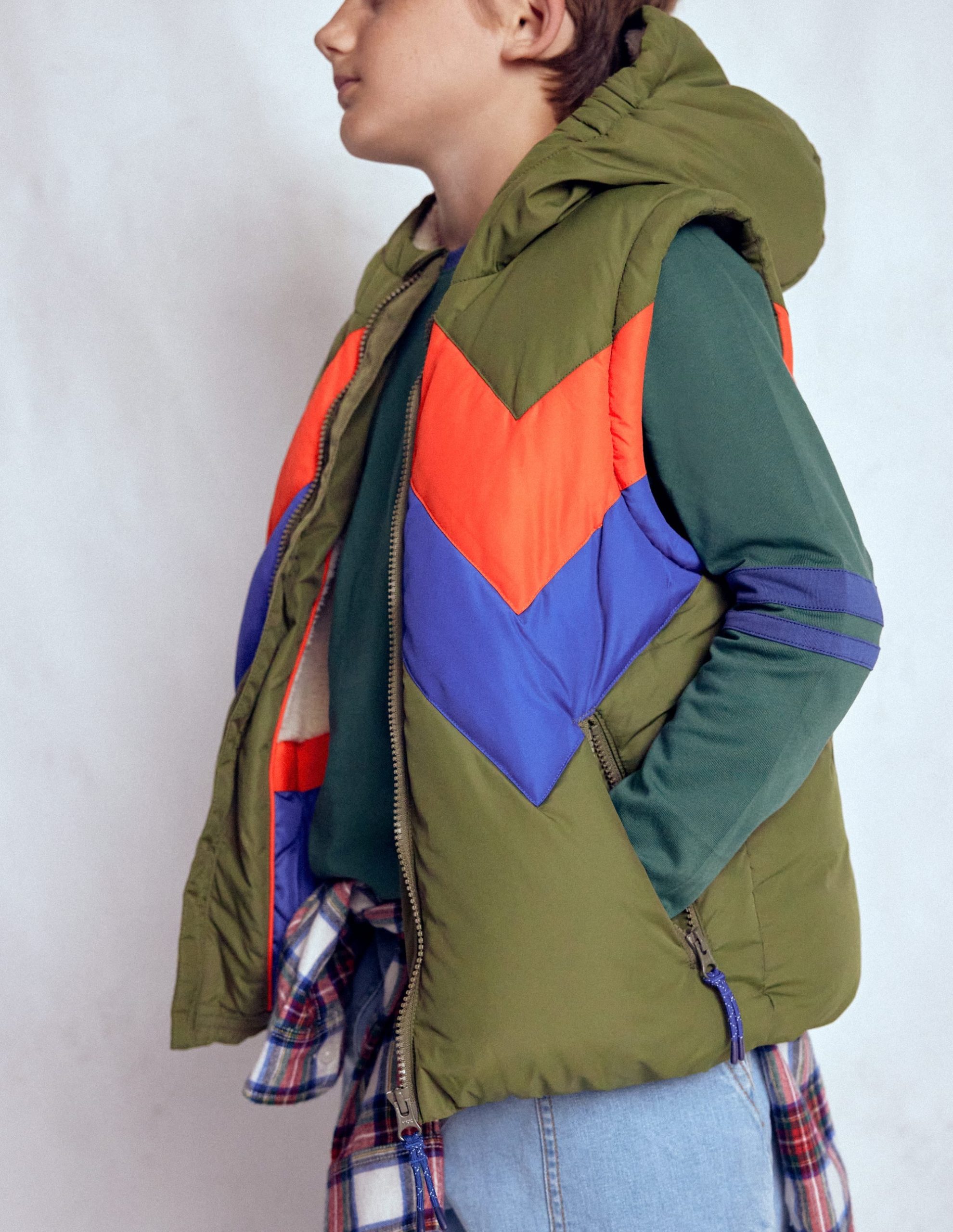 2-in-1 Padded Coat-Chestnut Chevron - Image 3