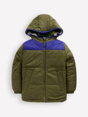 Reversible Cosy Borg Jacket-Green Camo