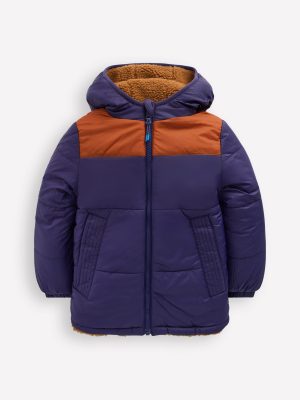 Reversible Cosy Borg Jacket-Brown Borg