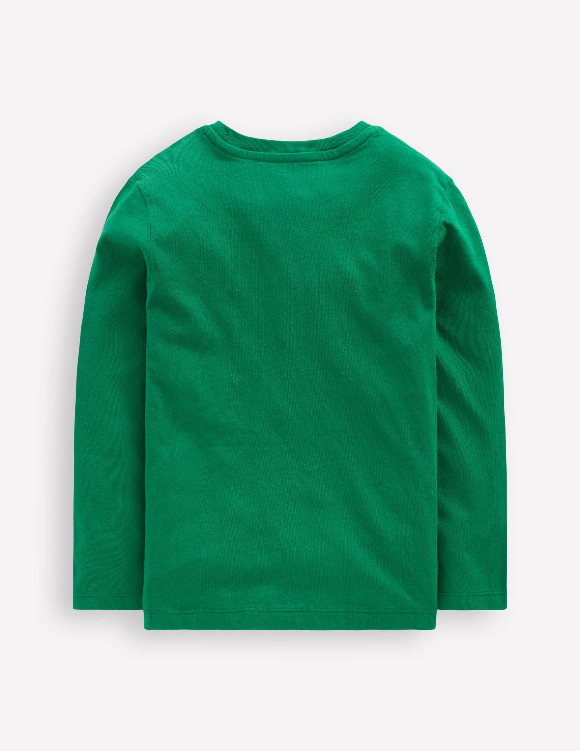 Zip Detail Appliqu?? T-shirt-Shady Green Fox - Image 2