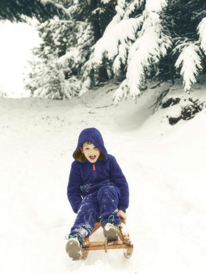 Fleece Half Zip Hoodie-Starboard Blue