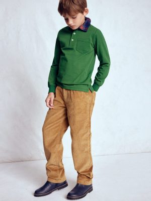 Long Sleeve Smart Polo Shirt-Eden