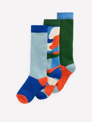 3-pack Ski Socks-Multi Abstract Landscape