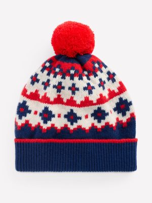 Fair Isle Beanie-College Navy Fair Isle