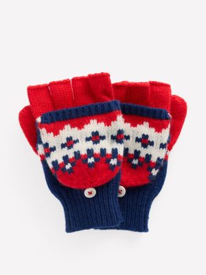 Fair Isle Mittens-College Navy Fair Isle