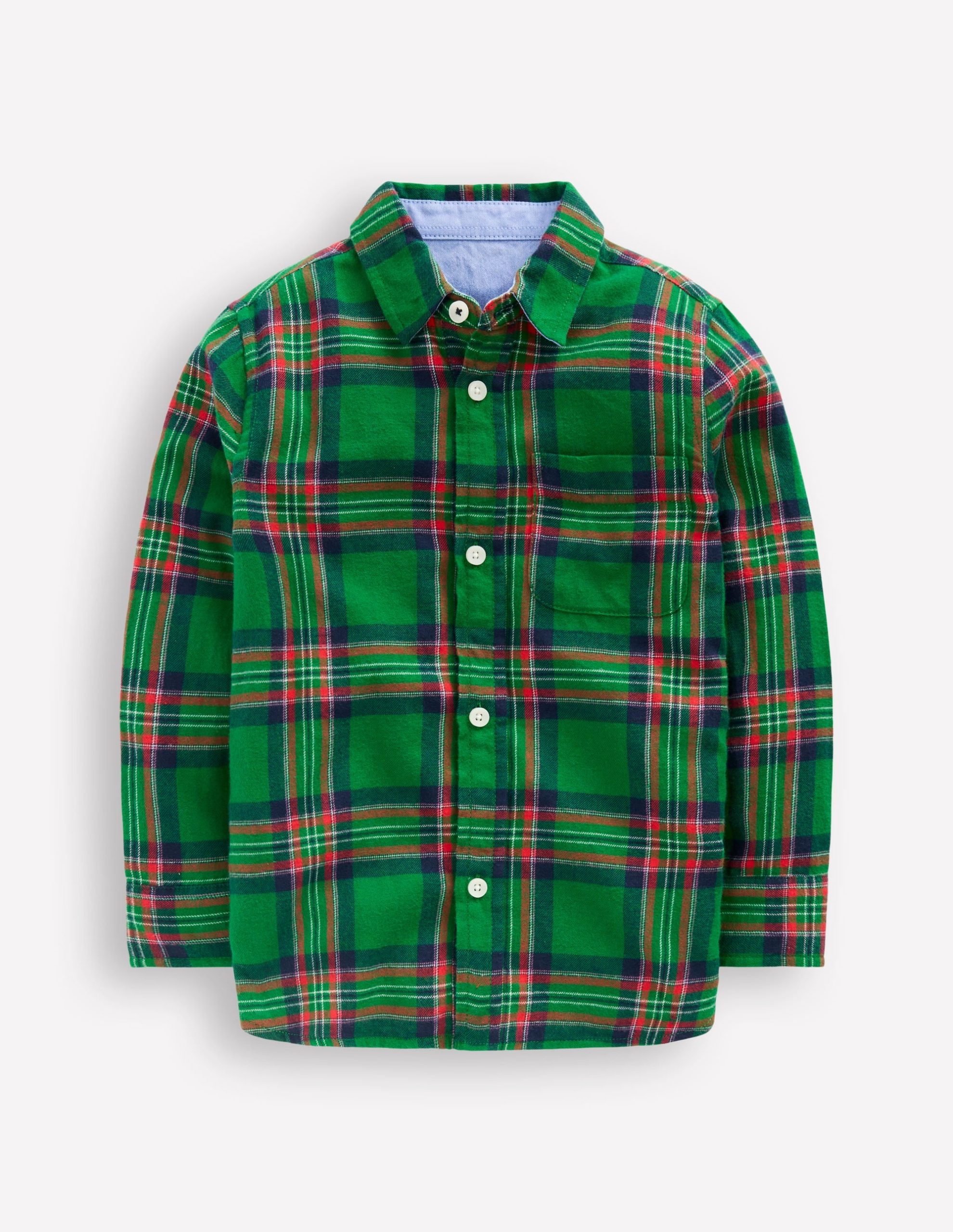 Cosy Cotton Check Shirt-Green Check - Image 2