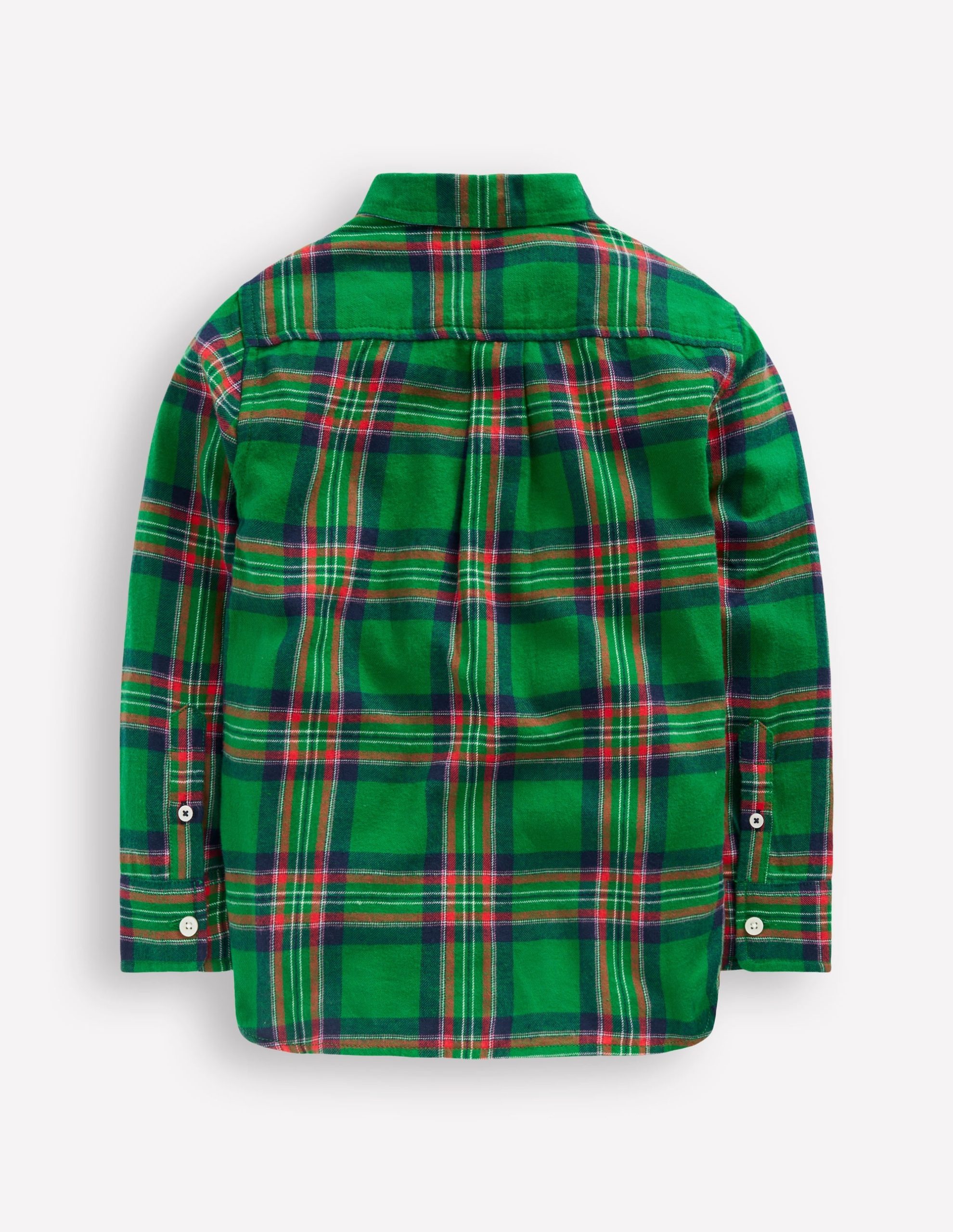 Cosy Cotton Check Shirt-Green Check - Image 3