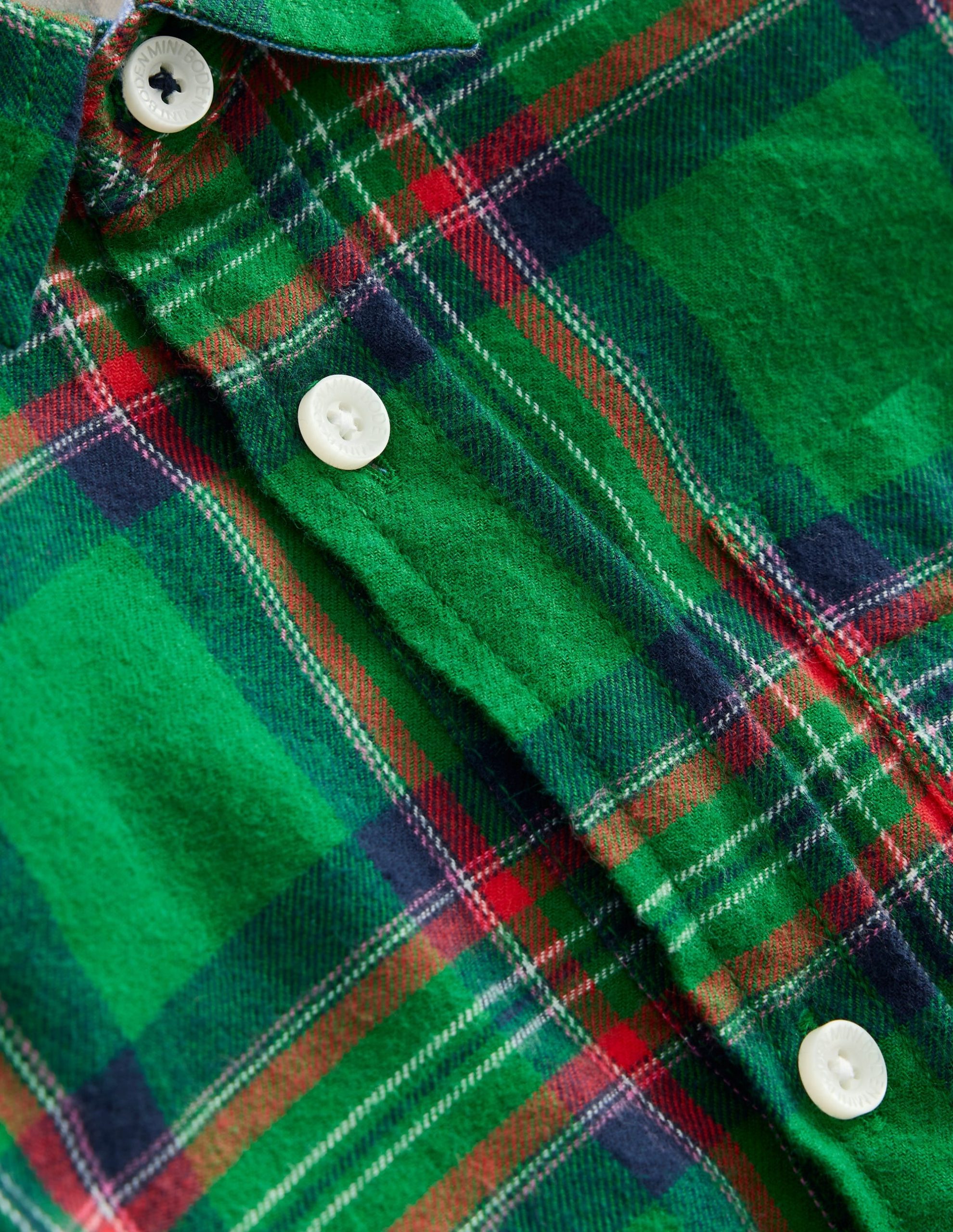 Cosy Cotton Check Shirt-Green Check - Image 4