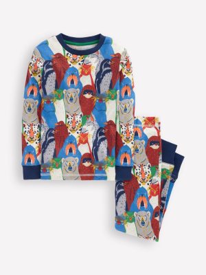 Snug Long John Pyjamas-Multi Arctic Audience