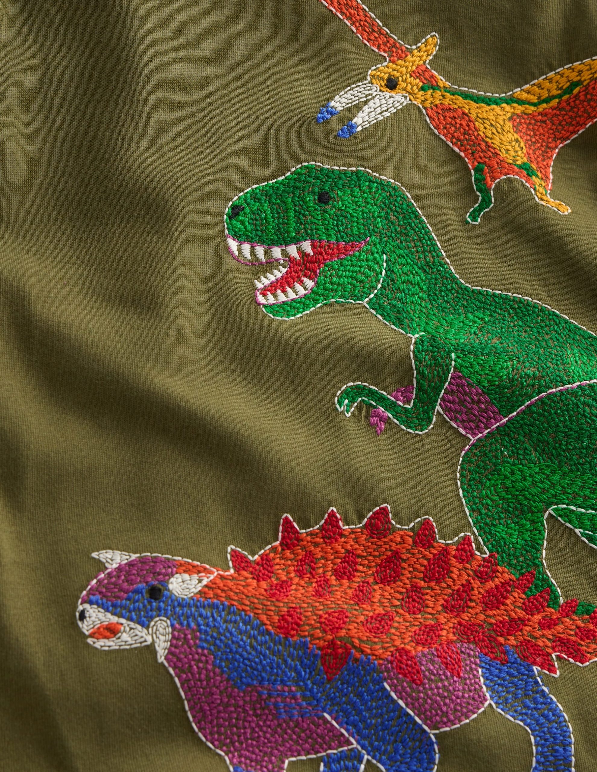 Glow Superstitch T-shirt-Winter moss Dino - Image 6