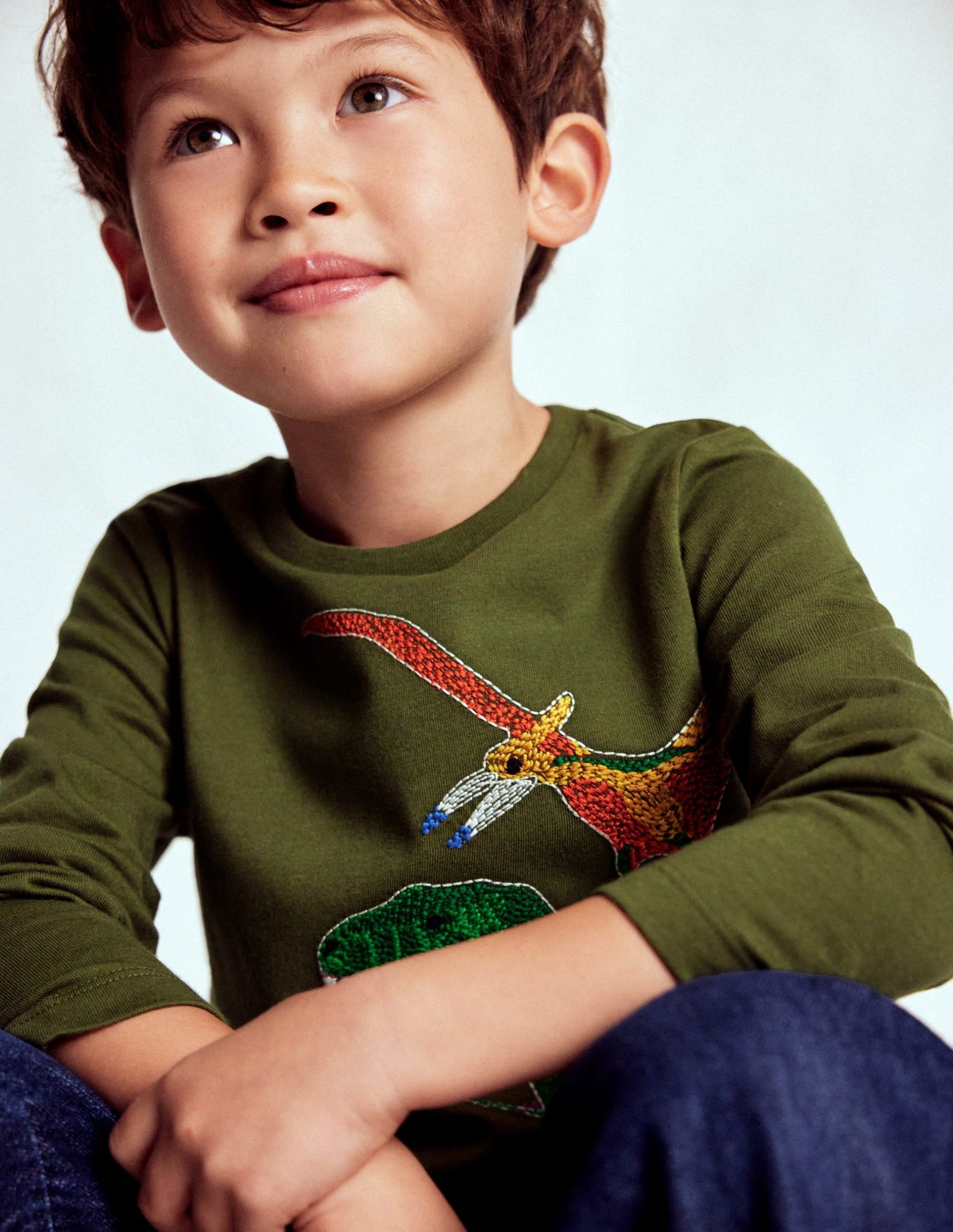 Glow Superstitch T-shirt-Winter moss Dino - Image 3