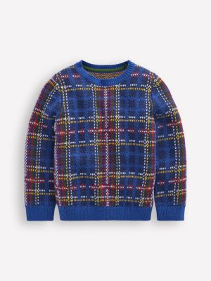 Heritage Check Jumper-Medieval Blue Check