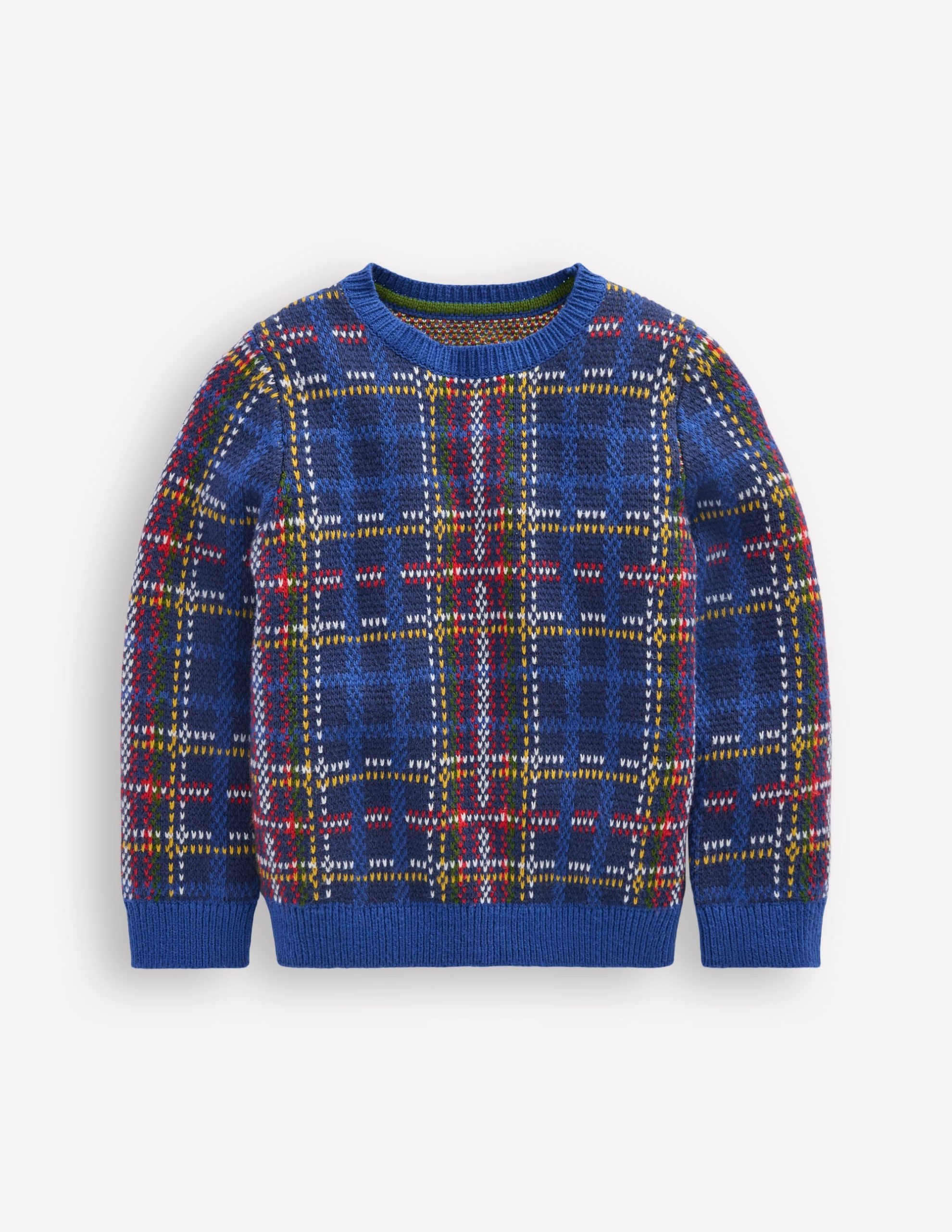 Heritage Check Sweater-Medieval Blue Check