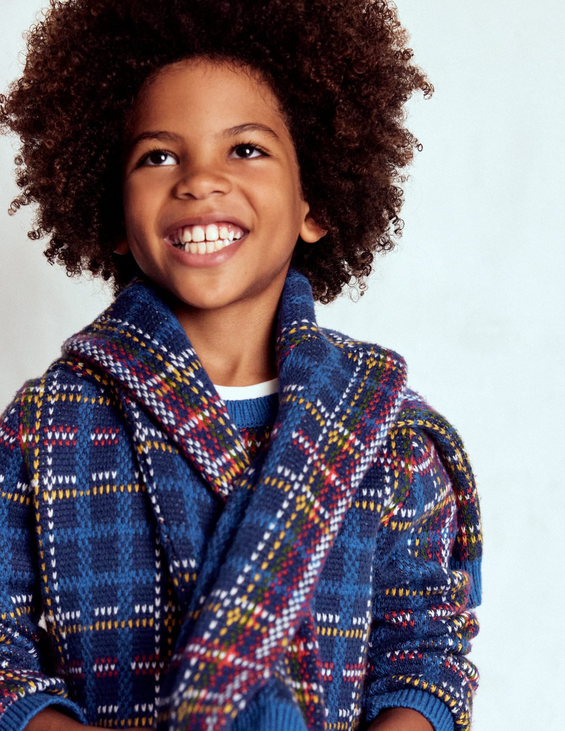 Heritage Check Sweater-Medieval Blue Check - Image 3