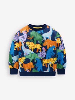 Everyday Printed Sweatshirt-Prehistoric Animals