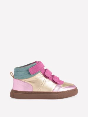 Metallic High Tops-Gold and Pink Metallic