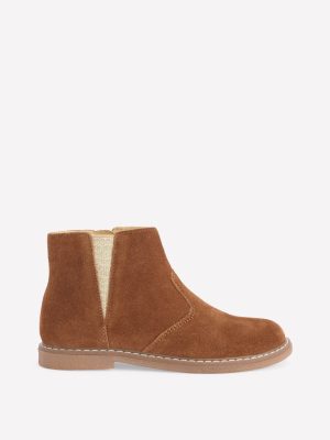 Suede Ankle Boots-Tan