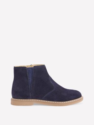 Suede Ankle Boots-College Navy