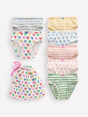 7-pack Pants-Multi Bow/Stripe