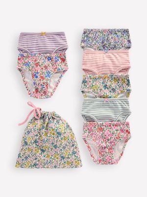 7-pack Pants-Multi Floral/Stripe