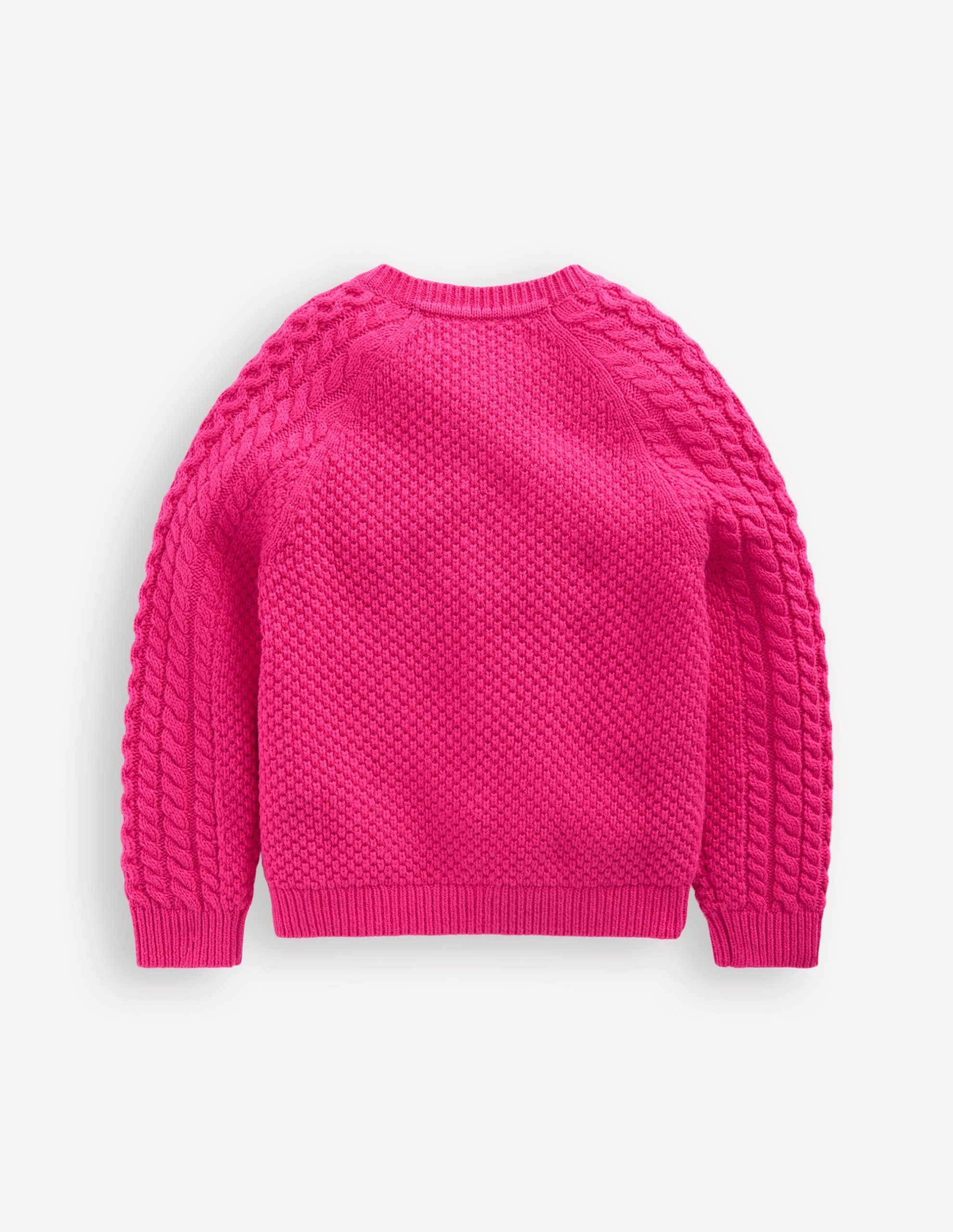 Heritage Cable Cardigan-Raspberry Pink - Image 2