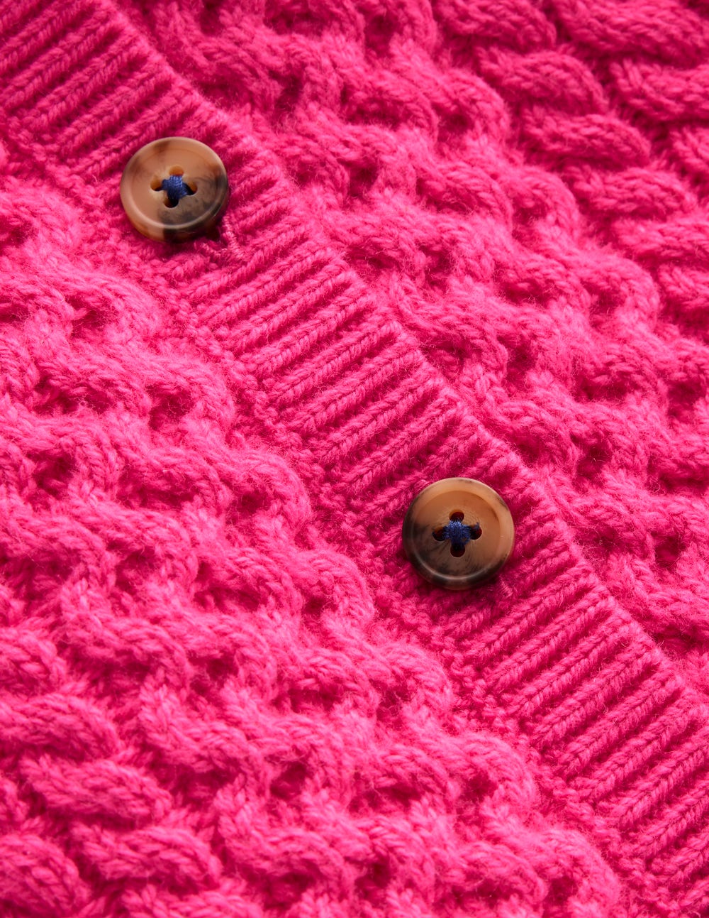 Heritage Cable Cardigan-Raspberry Pink - Image 3