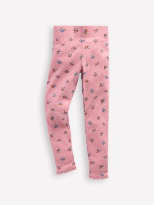 Ribbed Leggings-Chalk Pink Daisy
