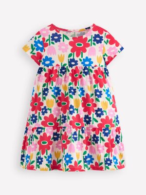 Ariel Twirly Jersey Dress-Multi Pop Flower