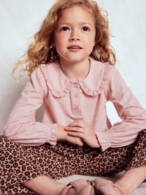 Collared Slub Top-Chalk Pink