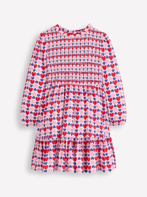 Aurora Long Sleeve Dress-Poppy Red Geo Heart