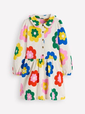 Cosy Jersey Shirt Dress-Multi Large Flower
