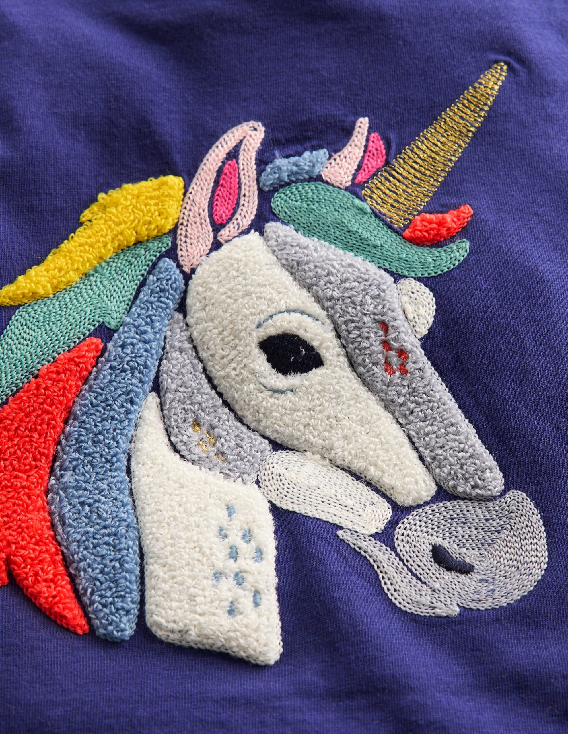 Long Sleeve Boucl?? T-shirt-Starboard Blue Unicorn - Image 3
