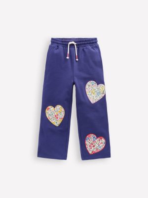 Bobbie Appliqu?? Joggers-Starboard Blue Hearts