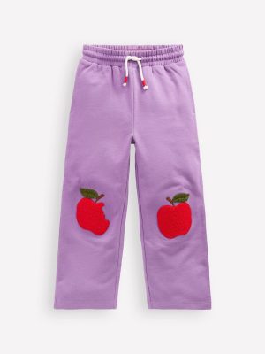 Bobbie Appliqu?? Joggers-Aster Purple Apples