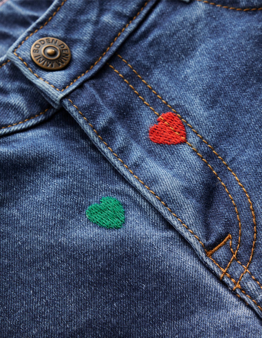 Wide Leg Pants-Mid Vintage Denim Hearts - Image 3