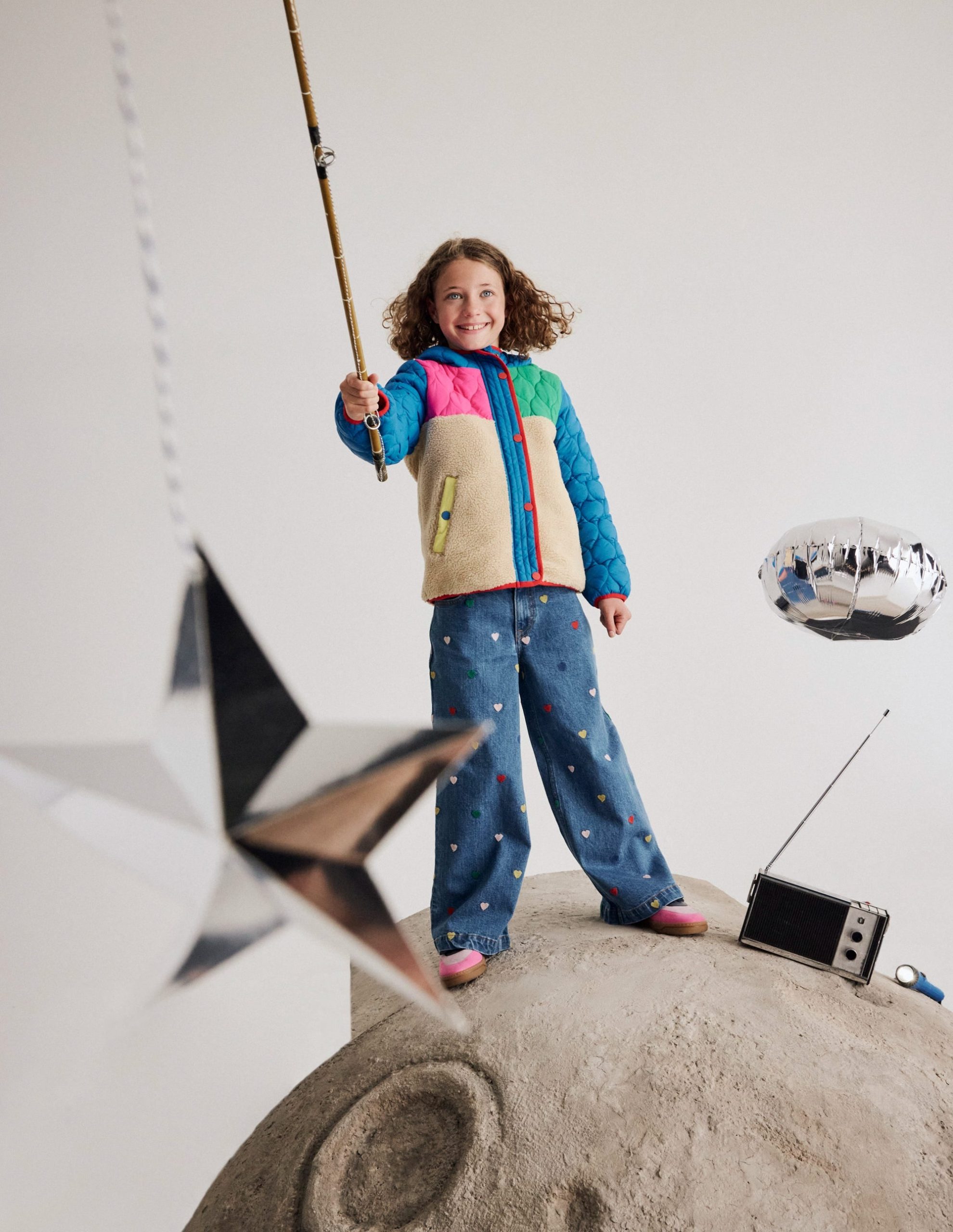 Wide Leg Pants-Mid Vintage Denim Hearts - Image 4