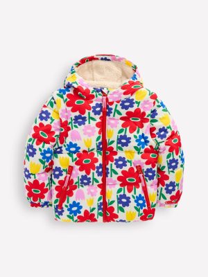 2-in-1 Padded Coat-Multi Pop Flower