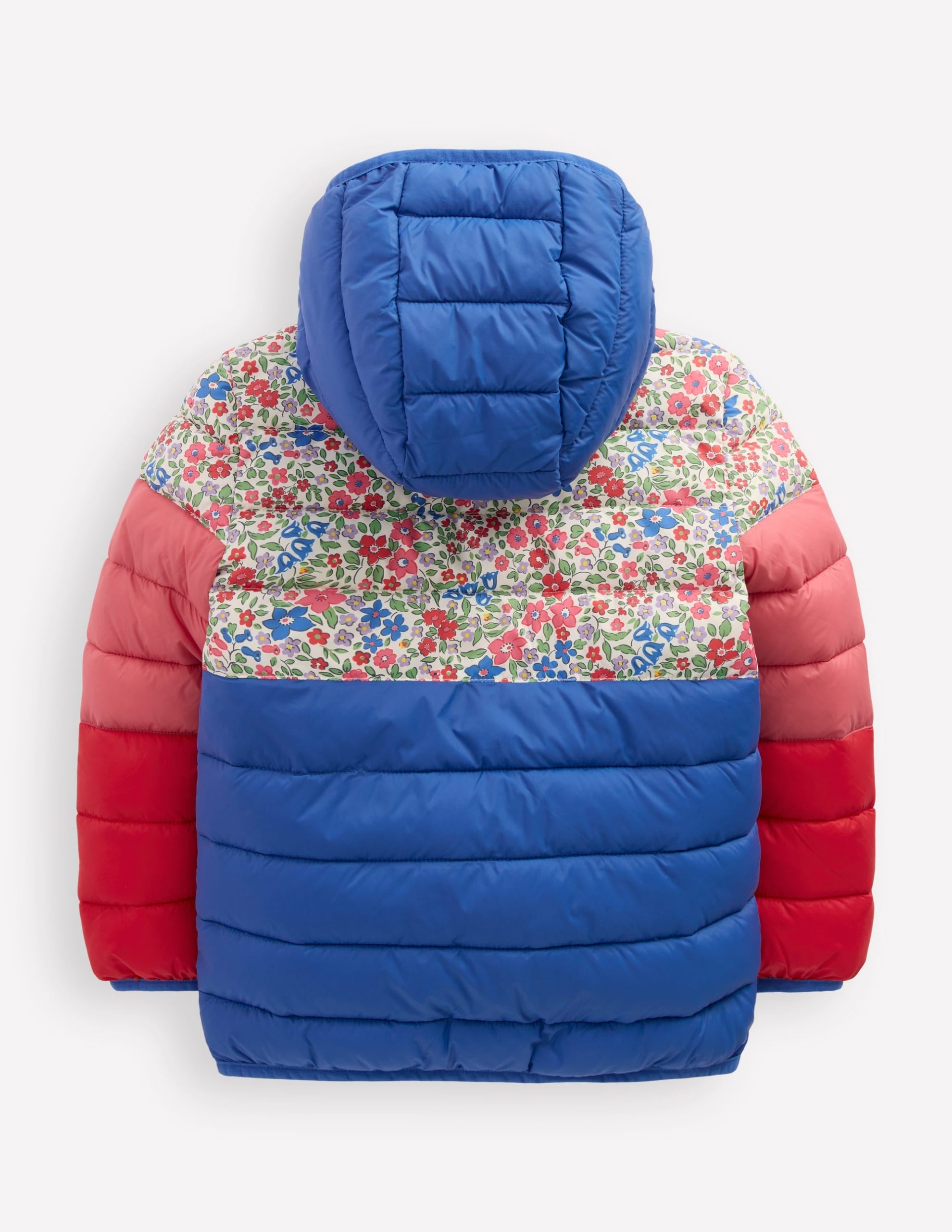 Pack-away Padded Jacket-Floral Colourblock - Image 2