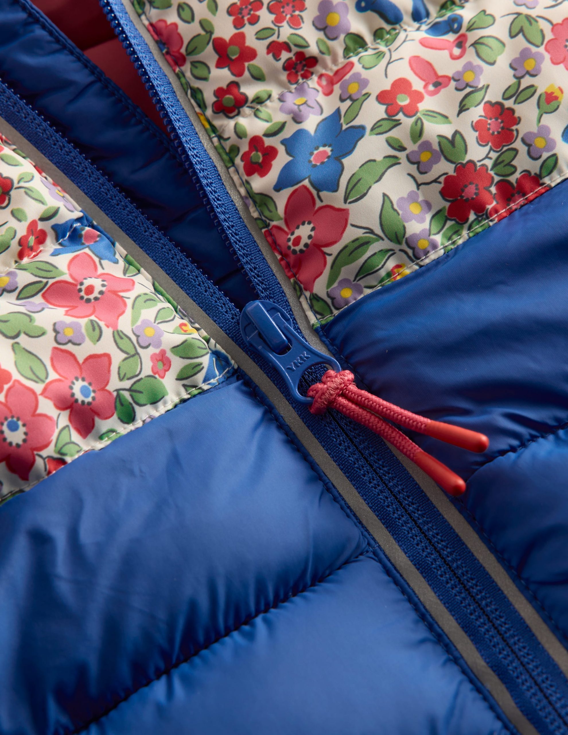 Pack-away Padded Jacket-Floral Colourblock - Image 3