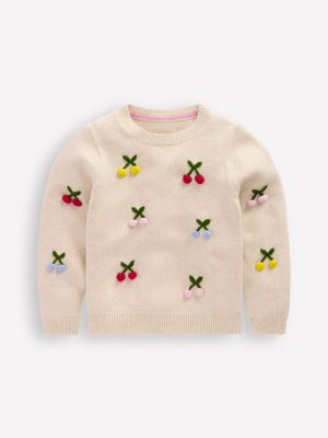Fun Logo Jumper-Oatmeal Melange Cherries