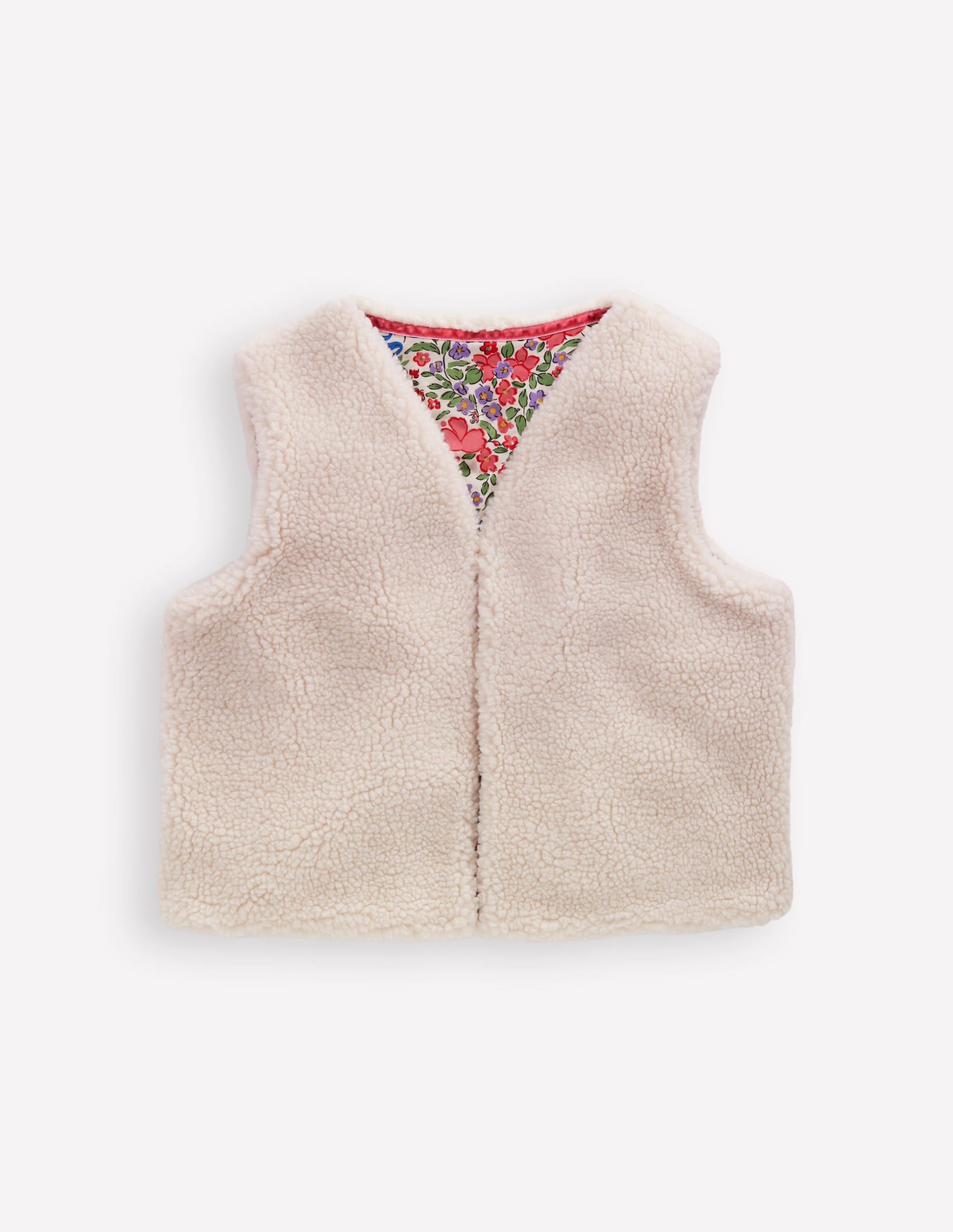 Relaxed Borg Gilet-Ecru