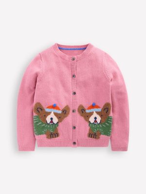 Fun Logo Cardigan-Pink Haze Frenchies
