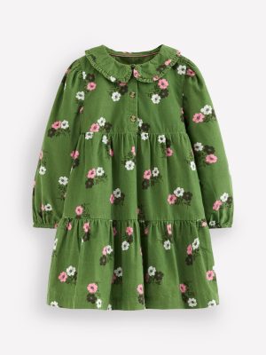 Minna Collared Woven Dress-Green Ditsy Floral
