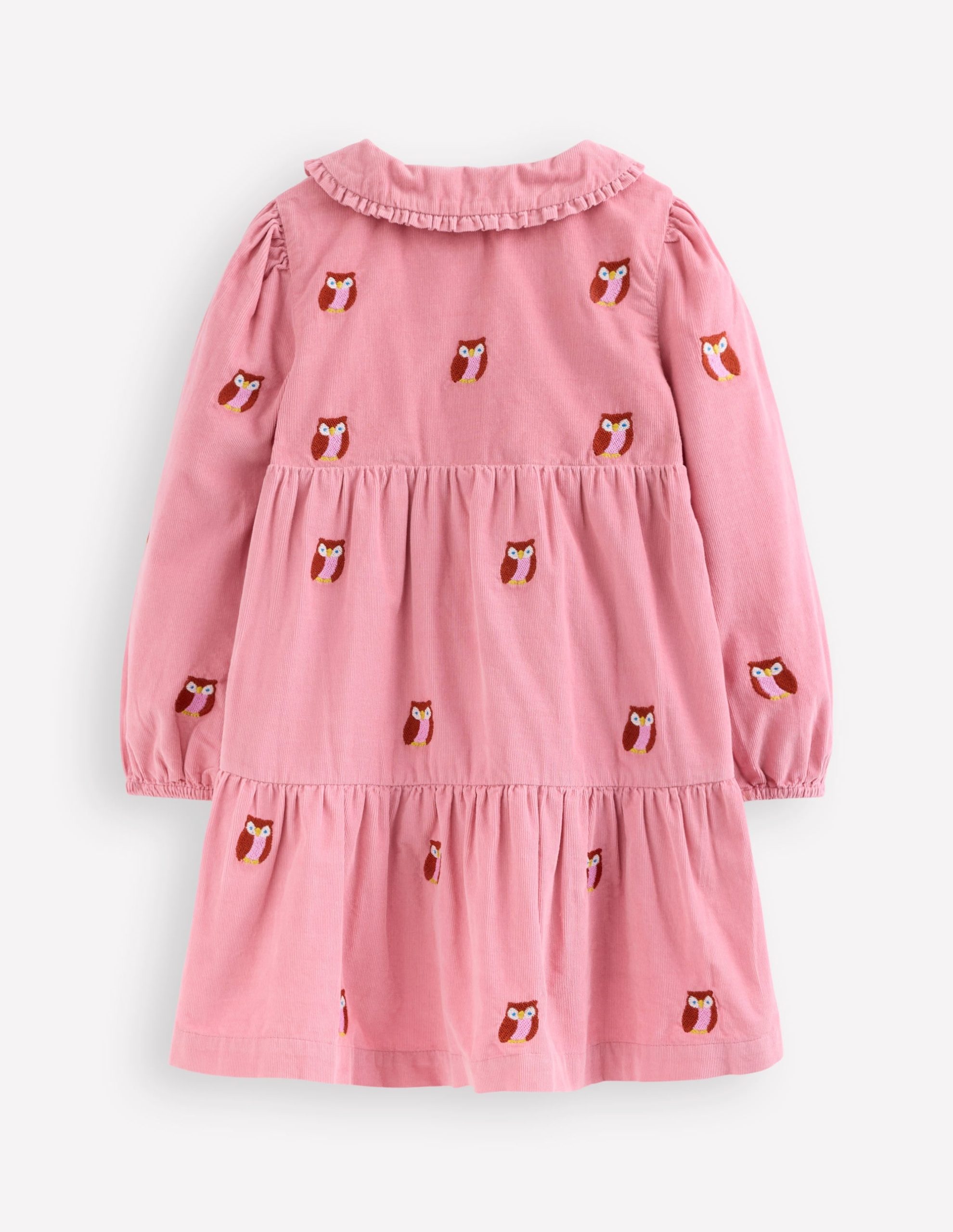 Minna Collared Woven Dress-Pink Owl Embroidery - Image 2