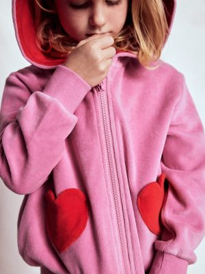 Velour Hoodie-Formica Pink